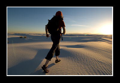 Alana hiking at White Sands National Monument, New Mexico