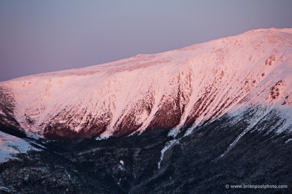 Sunrise over the Gulf of Slides on Mount Washington from Wildcat Ski Area, New Hampshire