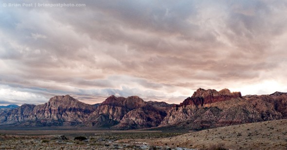 Clouds over Red Rock Canyon National Conservation Area in Nevada.