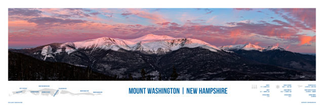 13" x 40" poster of the eastern slope of Mount Washington.