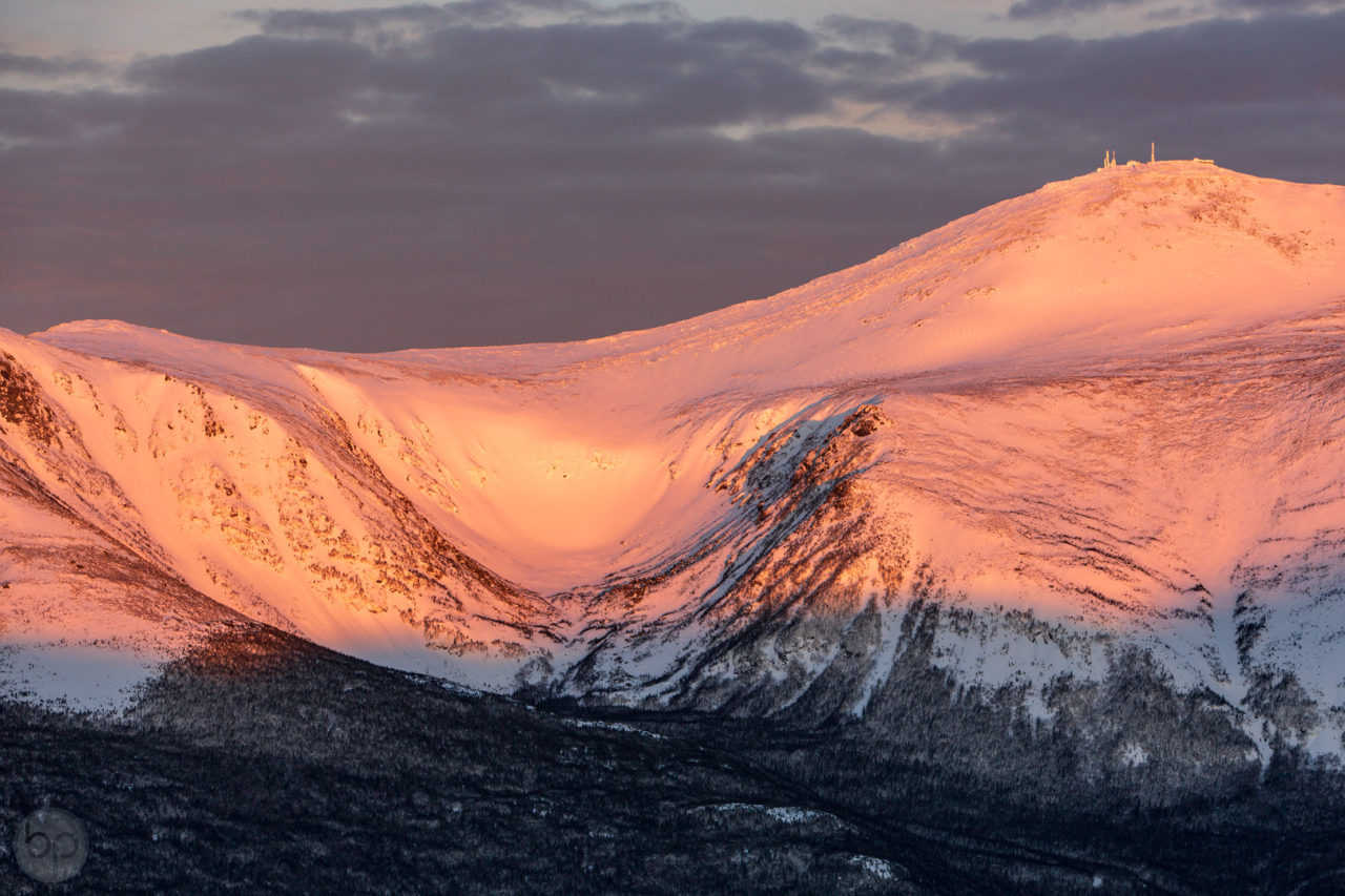 Sunrise on Tuckerman Ravine and Mount Washington Summit